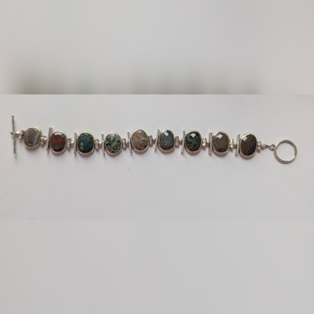 Vintage-Inspired Toggle Bracelet with Gold- and Silver-Tone Metal